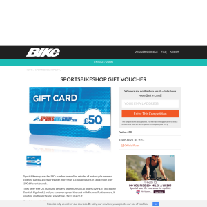 Win a £50 SportsBikeShop Voucher