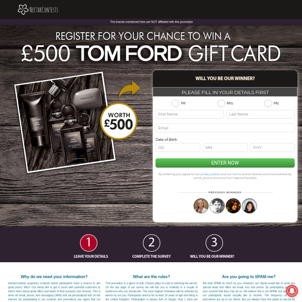 Win A £500 Tom Ford Gift Card