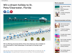 Win A 7 night holiday for four to St. Pete/Clearwater, Florida staying at the Sheraton Sand Key Resort inc flights and car hire