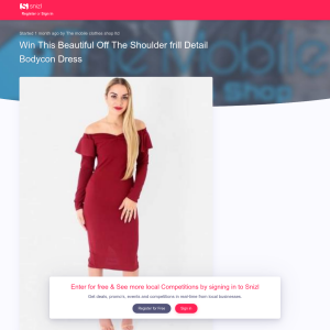 Win a Beautiful Off The Shoulder frill Detail Bodycon Dress