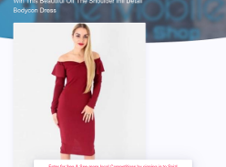 Win a Beautiful Off The Shoulder frill Detail Bodycon Dress