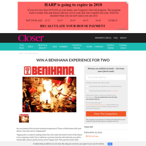 Win a Benihana Experience For Two