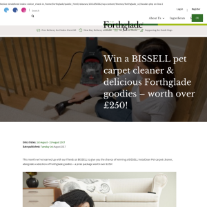 Win a BISSELL InstaClean Pet carpet cleaner