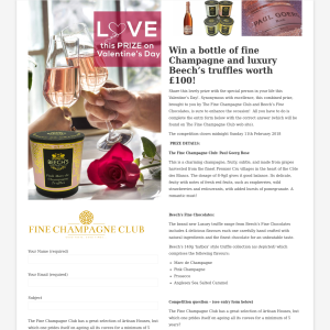 Win a Bottle Champagne & Beech’s Truffles