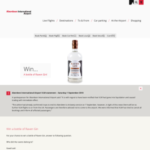 Win A bottle of Raven Gin