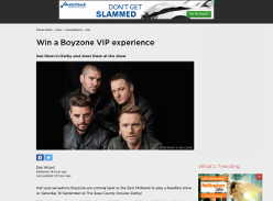Win a Boyzone VIP Experience, Derby
