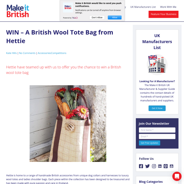 Win a British Wool Tote Bag from Hettie