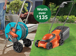 Win a Bundle of a SimpliMow 300 Lawn Mower & Clever Roll Hose Garden Trolley