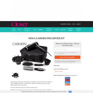 Win a Carmen Pro Dryer Kit