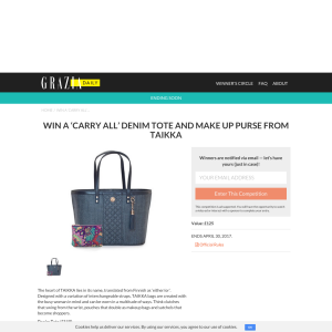 Win A 'Carry All' Denim Tote And Make Up Purse From Taikka worth £125