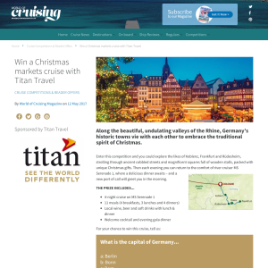 Win a Christmas Markets cruise for two