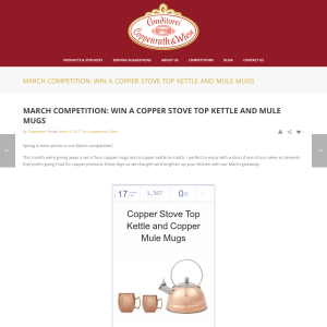 Win A copper stove top kettle and mugs