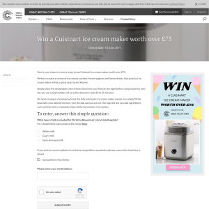 Win a Cuisinart ice cream maker worth over £75