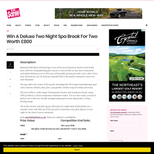 Win A Deluxe Two Night Spa Break For Two 