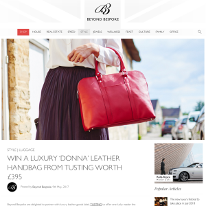 Win a Donna Leather Handbag from Tusting worth £395