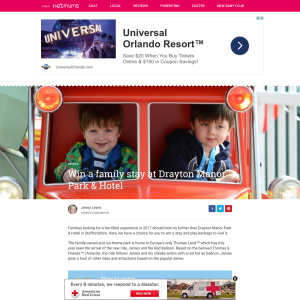 Win a family stay at Drayton Manor Park & Hotel