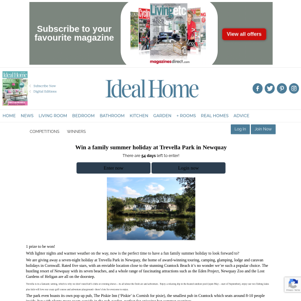Win a family summer holiday at Trevella Park in Newquay