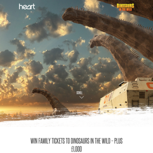 Win a family ticket to Dinosaurs in the Wild at the NEC Birmingham and £1000