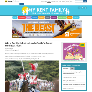 Win a family ticket to Leeds Castle's Grand Medieval Joust