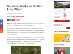 Win a family ticket to see The Wind In The Willows