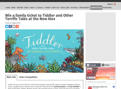 Win a family ticket to Tiddler and Other Terrific Tales at the New Alex