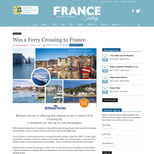 Win a Ferry Crossing to France