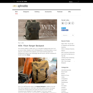 Win a Filson Ranger Backpack