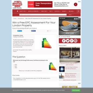 Win a Free EPC Assessment For Your London Property worth £140