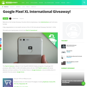 Win a Google Pixel XL