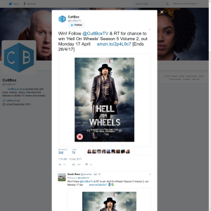 Win a Hell On Wheels Season 5 Box Set