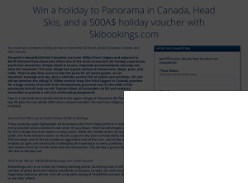 Win a holiday to Panorama in Canada, Head Skis, and a 500A$ holiday voucher