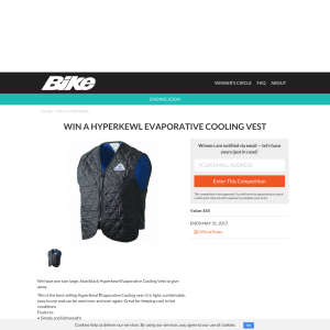 Win a Hyperkewl Evaporative Cooling Vest