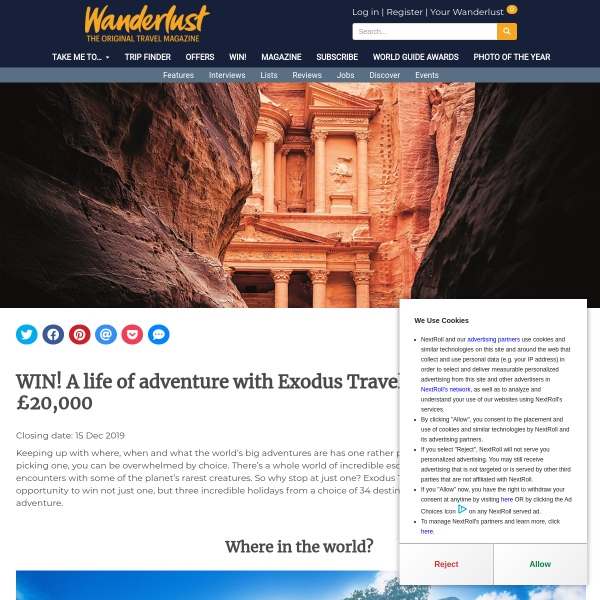 Win A Life Of Adventure With Exodus Travels, Worth Up To £20,000