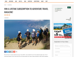 Win a Life Time Subscription to Adventure Travel Magazine