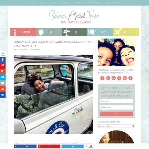 Win a London for Kids Mini Cooper Tour (£214)