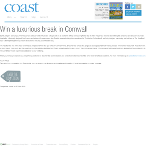 Win a luxurious break in Cornwall