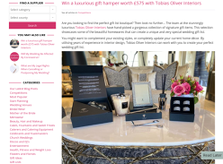 Win a luxurious gift hamper worth £575 with Tobias Oliver Interiors