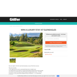 Win A Luxury Stay At Gleneagles inc dinner and round of golf