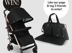 Win a MB51 Black Quilted Lightweight Stroller and matching Black Quilted Deluxe Changing Bag