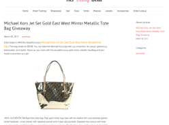 Win a Michael Kors Jet Set Gold Mirror Metallic Tote Bag