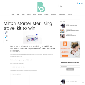 Win a Milton Starter Sterilising Travel Kit