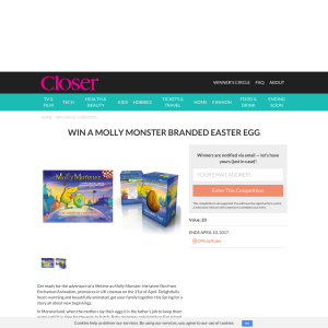 Win a Molly Monster branded Easter Egg