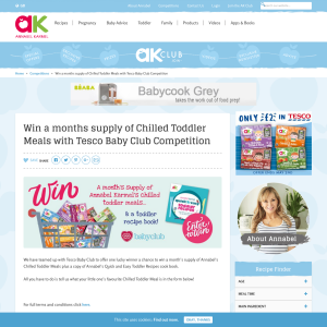 Win a months supply of Chilled Toddler Meals plus a copy of Annabel’s Quick and Easy Toddler Recipes cook book