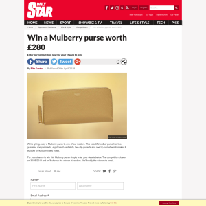 Win a Mulberry purse worth £280