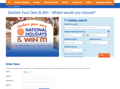 Win a National holiday of your choice for 2 people