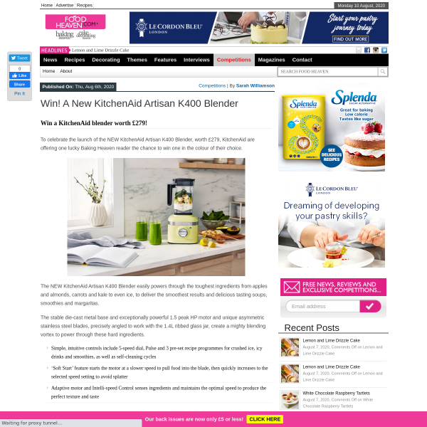 Win A New KitchenAid Artisan K400 Blender