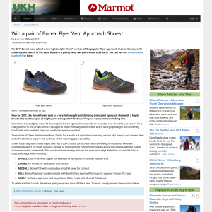 Win a Pair Of Boreal Flyer Vent Approach Shoes