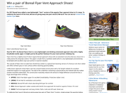 Win a Pair Of Boreal Flyer Vent Approach Shoes