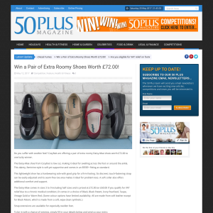 Win a Pair of Extra Roomy Shoes Worth £72