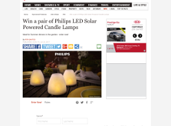 Win a pair of Philips LED Solar Powered Candle Lamps